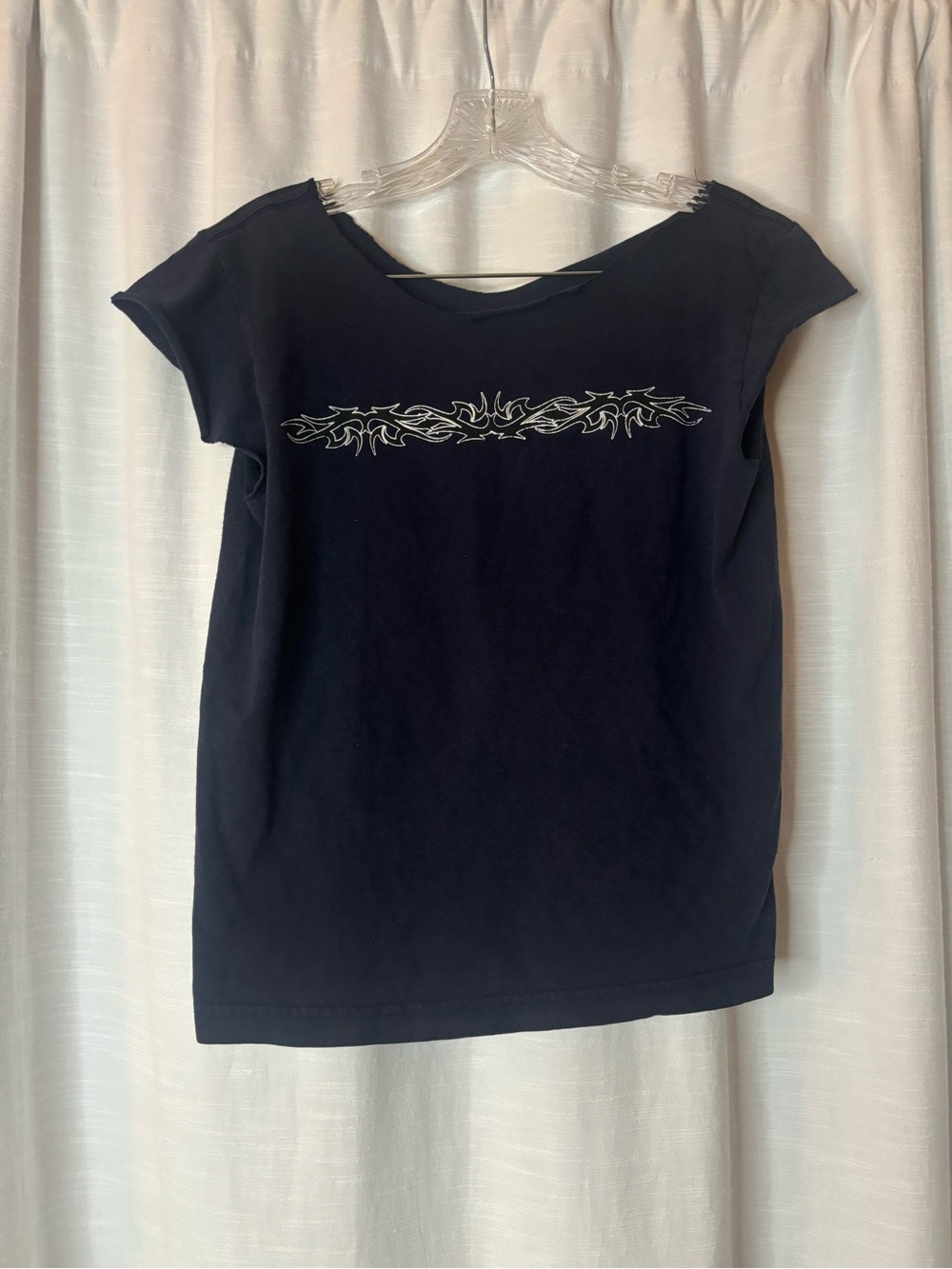 Women’s Nacy Tee with Silver Tribal Accent (Hand Cut Neckline)